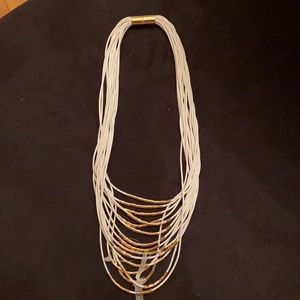 New- from Milan striking white and gold necklace!